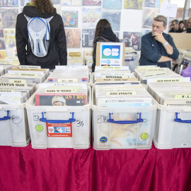 Un puesto de la 26ª Feria Internacional del Disco de Madrid