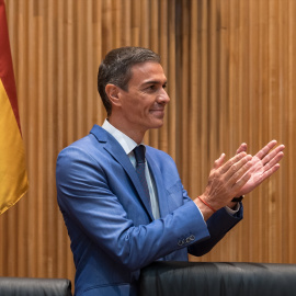 El presidente del Gobierno, Pedro Sánchez, preside la reunión interparlamentaria del Grupo Socialista (Congreso, Senado y Parlamento Europeo) en la Sala Ernest Lluch del Congreso, a 15 de septiembre de 2025