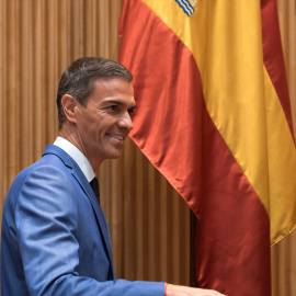 El presidente del Gobierno, Pedro Sánchez, preside  la reunión interparlamentaria del Grupo Socialista (Congreso, Senado y Parlamento Europeo) en la Sala Ernest Lluch del Congreso.