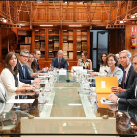 Reunión de la Comisión de Venecia con el ministro de Justicia, Félix Bolaños, este 15 de septiembre de 2025.
