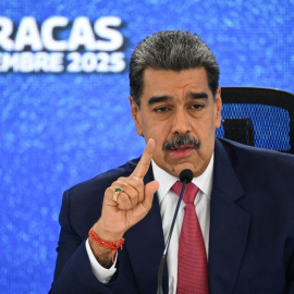 El presidente de Venezuela, Nicolás Maduro, durante una conferencia de prensa en Caracas.