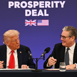El presidente estadounidense Donald Trump y el primer ministro británico Keir Starmer.