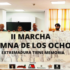 Presentación de la convocatoria de la II Marcha de la Columna de los Ocho Mil en Mérida (Badajoz).