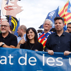 Aliança Catalana durante una manifestación en Barcelona.