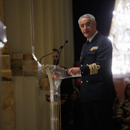 Imagen de archivo del almirante Jefe de Estado Mayor de la Armada (AJEMA), Antonio Piñeiro, durante una alocución pública.