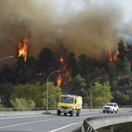 Un incendio en las proximidades de O Bolo (Ourense).
