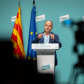Jordi Turull ante el consell nacional del partido reunido en Figueres (Girona).
