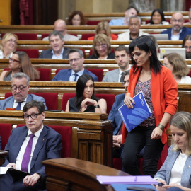 Foto de archivo de la diputada de Aliança Catalana, Silvia Orriols, durante una sesión plenaria, en el Parlament de Catalunya.