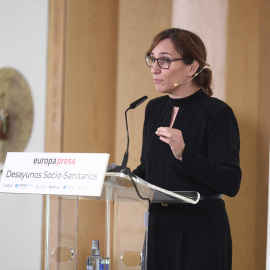 La ministra de Sanidad Mónica García, durante un Desayuno Socio-Sanitario organizado por Europa Press, en el Hotel Hyatt Regency Hesperia Madrid, a 22 de septiembre de 2025, en Madrid (España).Eduardo Parra / Europa Press22 SEPTIEMBRE 2025;DESAYUNO;SOCIO SANITARIO;MINISTRA;SANIDAD22/9/2025