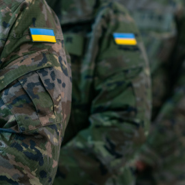 Foto de archivo de soldados del ejército ucraniano.