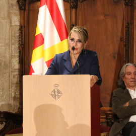 Emma Vilarasau, pregonera de la Mercè 2025, en un moment del seu discurs