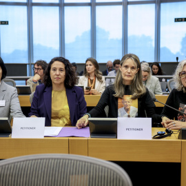 Las representantes de las víctimas de la DANA, Antonia Garcia, Mariló Gradolí y Rosa Álvarez.