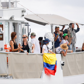 Despedida a la Global Sunat Flotilla en el Puerto de Barcelona.