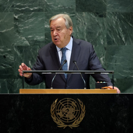 El secretario general de la ONU, el portugués Antonio Guterres, interviene en la Asamblea General de la organización.