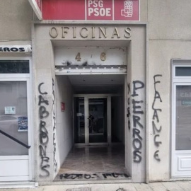 Pintadas en la sede provincial de Lugo, Galicia.