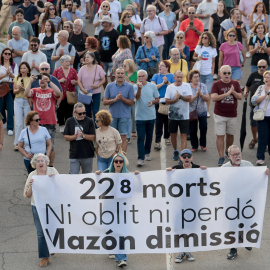 Manifestación contra Carlos Mazón en València este 28 de septiembre.