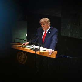 El presidente de EE.UU., Donald Trump durante su intervención ante la Asamblea General de Naciones Unidas en Nueva York.