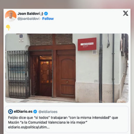 Joan Baldoví reacciona a las palabras de Feijóo.