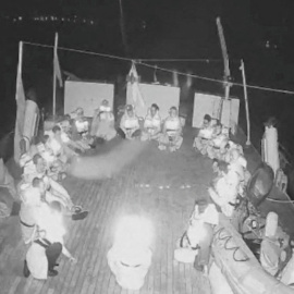 Captura con la transmisión en directo del buque Alma, integrante de la Flotilla que ha sido interceptada por Israel.