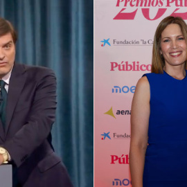 Marc Giró, en Late Xou, y Silvia Intxaurrondo en los 'Premios Público 2025'.