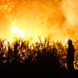 Imagen de un incendio en A Probra de Brollón (Lugo) el pasado 25 de agosto.