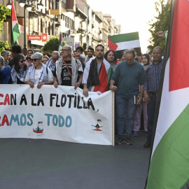 Concentración en León en apoyo a la Global Sumud Flotilla tras ser interceptada por Israel