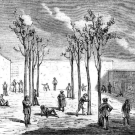 Ilustración del Asilo de Dementes de Leganés (Madrid)