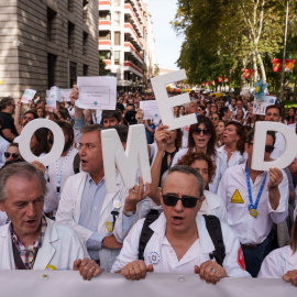 Sanitarios en la manifestación contra el nuevo Estatuto Marco.