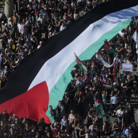 Manifestación en apoyo a Palestina en Barcelona.