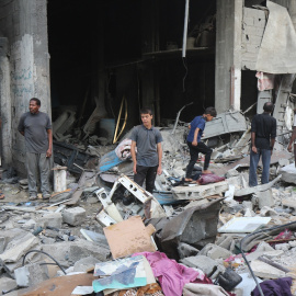 Un campo de refugiados atacado por Israel en Ciudad de Gaza.
