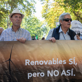 Participantes en la protesta de Madrid en apoyo al mundo rural.