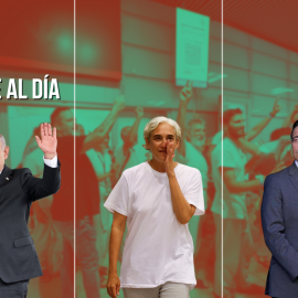 El primer ministro israelí, Benjamin Netanyahu; la exalcaldesa de Barcelona, Ada Colau; y el ministro de Asuntos Exteriores, José Manuel Albares.