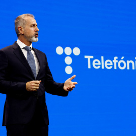 El presidente de Telefónica, Marc Murtra, en el  Mobile World Congress (MWC) de Barcelona.