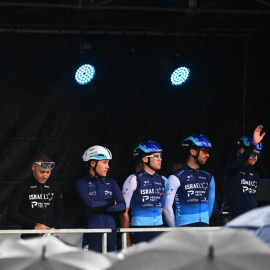 El equipo Israel-Premier Tech, en la Clásica Súper 8 que se disputa en Bélgica.