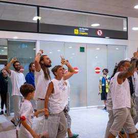 Llegada de algunos de los integrantes de la Global Sumud Flotilla a Barcelona.