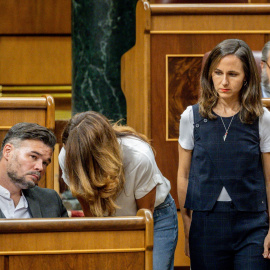 Ione Belarra y Gabriel Rufián, durante el Pleno de este martes en el Congreso.