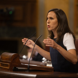 La portavoz de Podemos en el Congreso, Ione Belarra, durante la sesión plenaria del martes día 7 de octubre