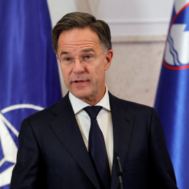El secretario general de la OTAN, el neerlandés Mark Rutte, en una visita a Eslovenia.