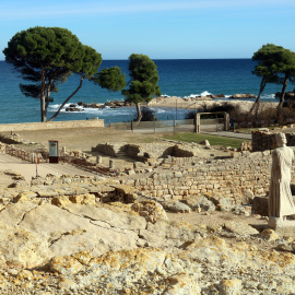 Pla general del jaciment d'Empúries, en una imatge d'arxiu