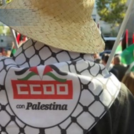 Pepe Álvarez y Unai Sordo participan en una concentración por Palestina en Madrid