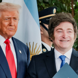 El presidente de EEUU, Donald Trump, junto a Javier Milei en su visita a la Casa Blanca.