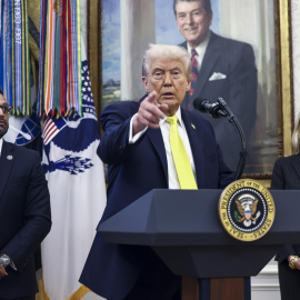 El presidente de EEUU, Donald Trump, comparece en la Casa Blanca.