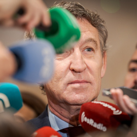 Feijóo, durante un desayuno informativoesta semana en Madrid.Diego Radamés / Europa Press16/10/2025