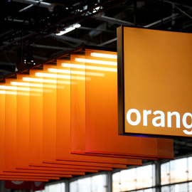 El logotipo del operador de telecomunicaciones francés Orange.