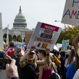 La protesta "No Kings" en Washington este sábado.