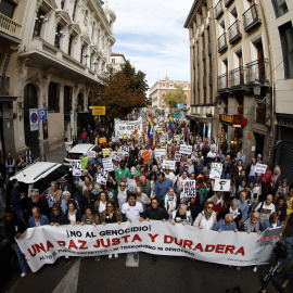 Manifestación convocada este domingo en Madrid por la plataforma "PararLaGuerra" bajo el lema: Por una Paz Justa y Duradera. No al Genocidio. EFE/Rodrigo Jiménez