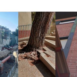 De izquierda a derecha, las infraestructuras de colegios públicos en Torrejón de Ardoz, Cercedilla y Alcalá de Henares.