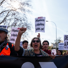 Foto de archivo de manifestantes por una vivienda digna en Madrid.