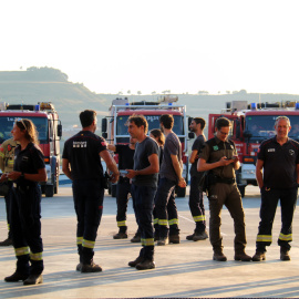 Bombers concentrats al parc de Bombers de Calaf