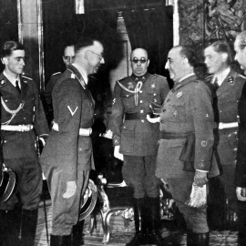Encuentro entre Heinrich Himmler y el dictador Francisco Franco, en el Palacio de El Pardo de Madrid, en octubre de 1940.